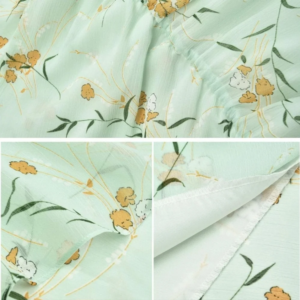 Floral Maxi Dress V Neck High Waist Chiffon Sz S NWT - Picture 4 of 17